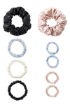 Blissy Assorted 9-pack Silk Scrunchies In White
