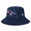 New Era Navy New England Patriots 2023 Nfl Training Camp Stretch Bucket Hat In Navy