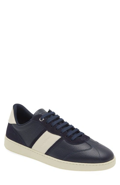 Ferragamo Achille 1 Low Top Trainer In Blue