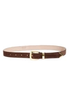 Khaite Gold Buckle Benny Belt In Coffee