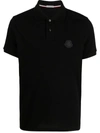 Moncler Taped Polo In Black