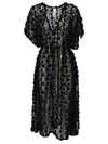 Feel Me Fab Lampedusa Crochet Long Dress In Black