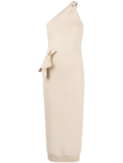 Jacquemus Knitted Dress La Robe Maille Noeud Knotted Beige