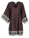 Ninaleuca Linen Short Dress In Purple