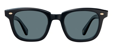 Garrett Leight Calabar Black Laminate Sunglasses In Blue