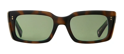 Garrett Leight Gl 3030 2126 Spbrnsh/sfvvg Square Sunglasses In Green