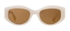 GARRETT LEIGHT RETRO BIGGIE  2127 ECRU/MAG ROUND SUNGLASSES