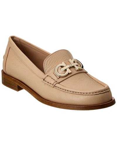 Ferragamo Ofelia Goatskin Bit Loafers In Light Pink