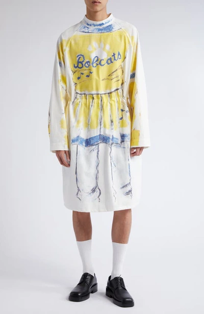 Takahiromiyashita The Soloist Bobcats Trompe L'oeil Cotton Medical Gown In White