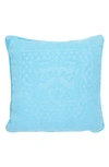 Versace Seashell Baroque Double Face Accent Pillow In Azur