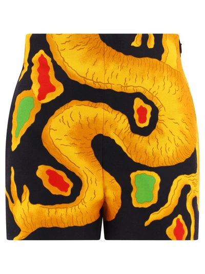 Valentino "dragon" Shorts In Yellow