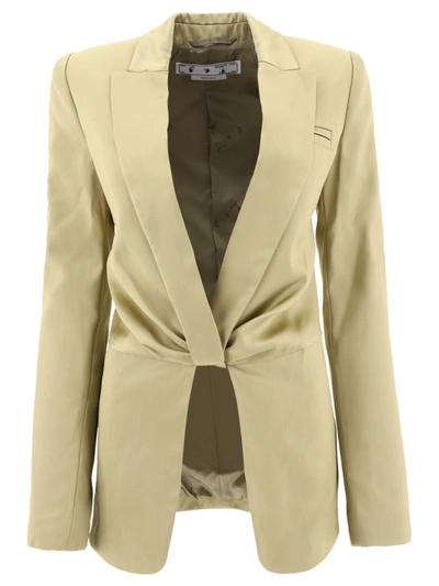 Off-white Off White Duchesse Twisted Blazer In Green