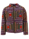 Bode Log Cabin Patchwork Checked Cotton Jacket In Purple