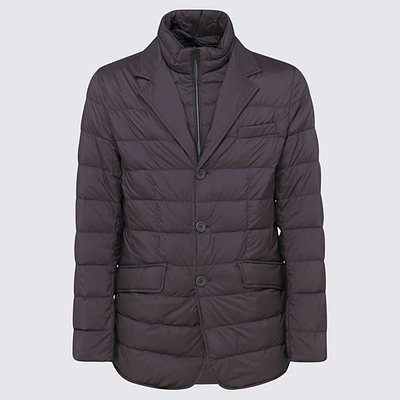 Herno Grey Down Jacket In Smog