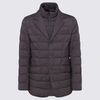 Herno La Giacca Water Resistant Down Blazer With Removable Bib In Smog