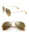 Ray Ban Ray-ban Unisex Original Brow Bar Aviator Sunglasses, 58mm In Light Gold