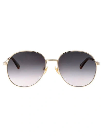 Chloé Ch0178s Sunglasses In 001 Gold Gold Grey