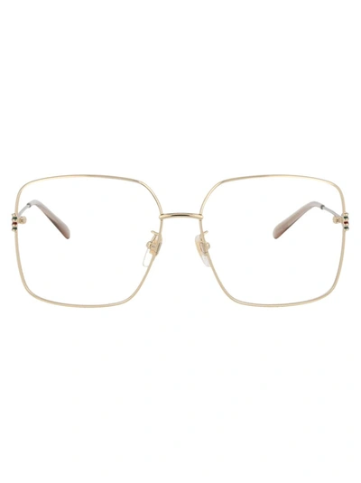 Gucci Gg1284oa Glasses In 001 Gold Gold Transparent