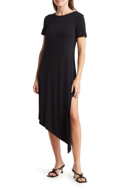 Bcbgmaxazria Asymmetric Day Dress In Black