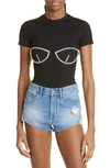 Area Bustier-style Crystal-embellished T-shirt In Black