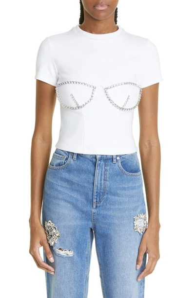 AREA AREA CRYSTAL BUSTIER CUP T-SHIRT