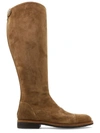 Alberto Fasciani Zipped Flat Knee-length Boots In Brown