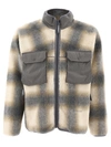 And Wander Checked Fleece Jacket In Grey