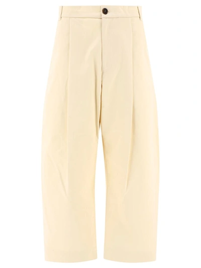 Studio Nicholson Off-white Bill Trousers In Beige