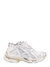 Balenciaga White Runner Lace Up Sneakers In White