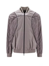 Fendi Windbreaker Nylon Bomber Jacket With Monogram In Beige