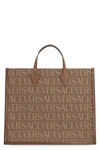 VERSACE VERSACE CANVAS AND LEATHER SHOPPING BAG