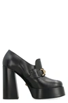 VERSACE VERSACE LOGO DETAIL LEATHER LOAFERS