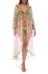 Ranee's Print Cover-up Duster In Pink