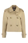 Burberry Cropped Gabardine Trench Jacket In Beige