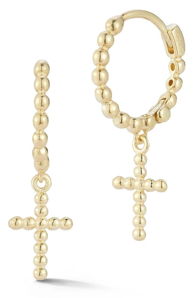 Ember Fine Jewelry 14k Gold Cross Huggie Hoop Earrings