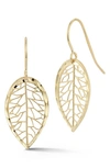 Ember Fine Jewelry 14k Leaf Drop Earrings In Gold
