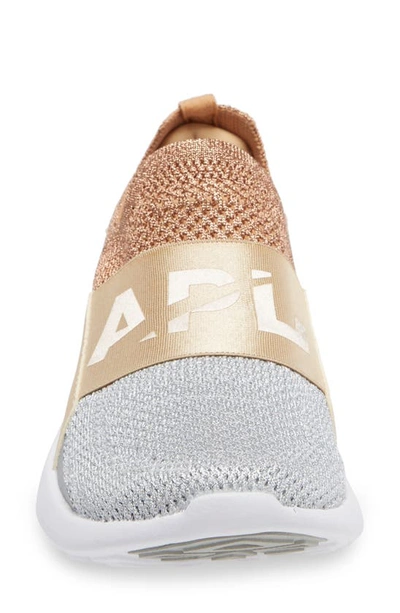 Apl Athletic Propulsion Labs Techloom Bliss Knit Running Shoe In Rose Gold / Champagne / Silver