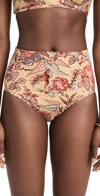 Ulla Johnson Zahara Citrus-print Bikini Bottoms In Calla Lily