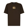 Dolce & Gabbana Cotton T-shirt With Logo Print In Dark_brown_4