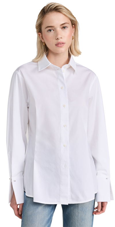 Victoria Beckham Pleat Detail Shirt In White