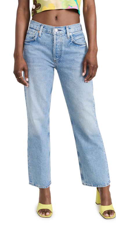 Citizens Of Humanity Neve Low-slung Relaxed Jeans In Blue