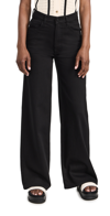 Dl1961 Hepburn High Waist Wide Leg Jeans In Jet Black