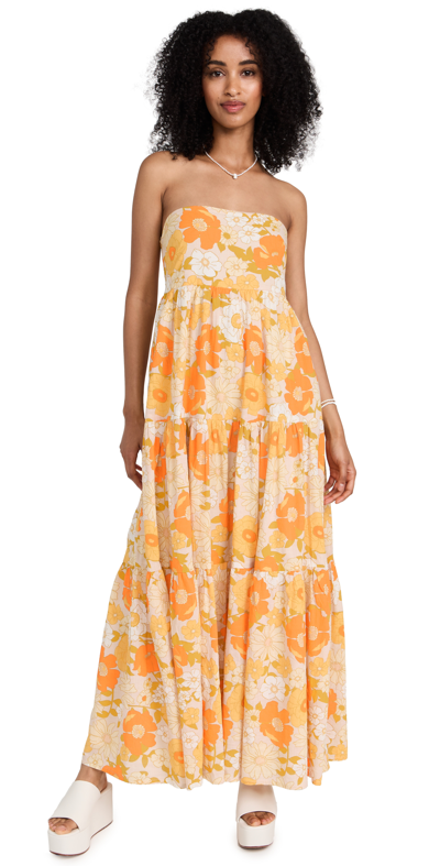 Mille Women's Polly Strapless Floral Maxi Dress In Retro Floral