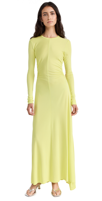 Proenza Schouler White Label Long Sleeve Jersey Open Back Dress In Green