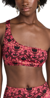 Ulla Johnson Reina One-shoulder Printed Bikini Top In Wild Rose