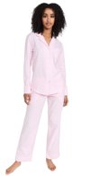 Petite Plume Gingham Cotton Pajama Set In Pink