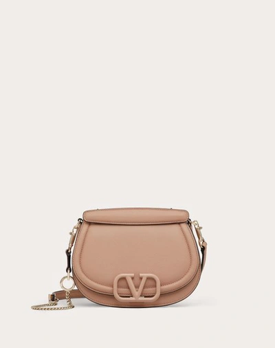 Valentino Garavani Vsling Shoulder Bag In Grainy Calfskin Woman Rose Cannelle Uni