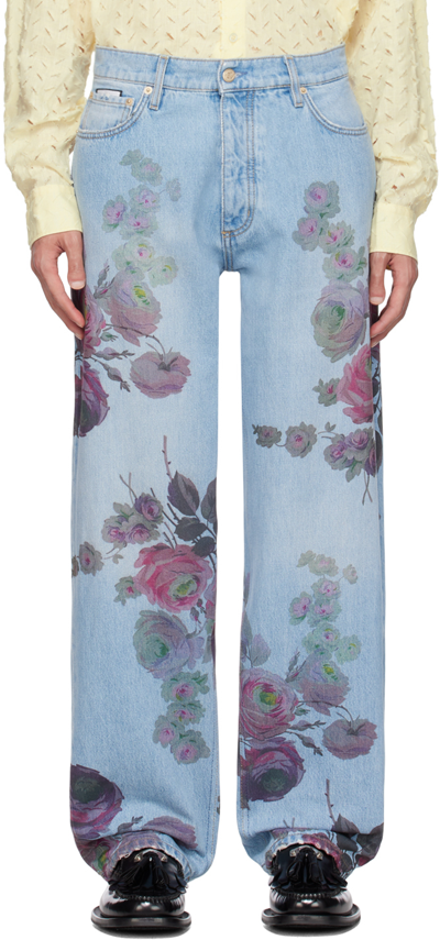 Eytys Benz Bloom Wide-leg Jeans In Blue