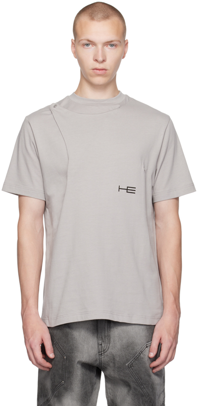 Heliot Emil Gray Enubilous T-shirt In Light Grey