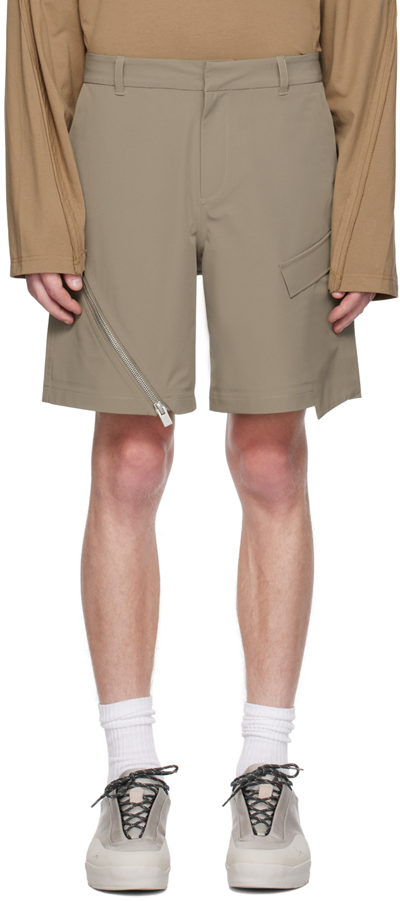 Heliot Emil Khaki Maelstrom Cargo Shorts In Washed Out Khaki